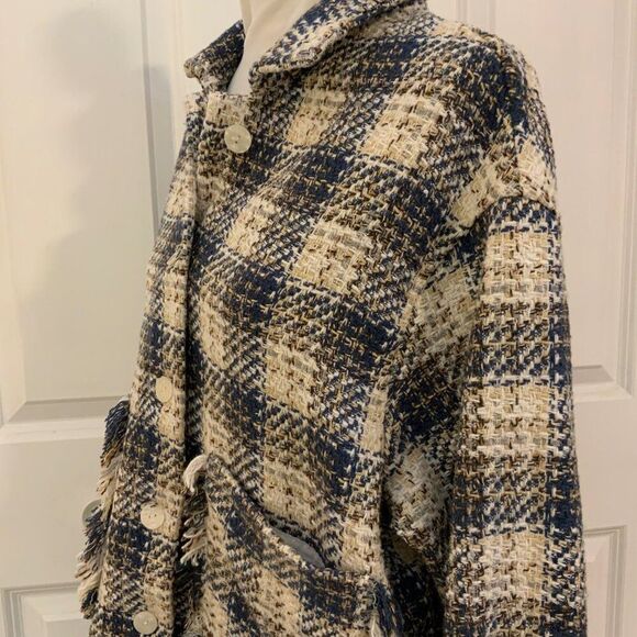 Blank NYC Once in a Lifetime Tweed Cropped Shaket Jacket Medium - Picture 5 of 13